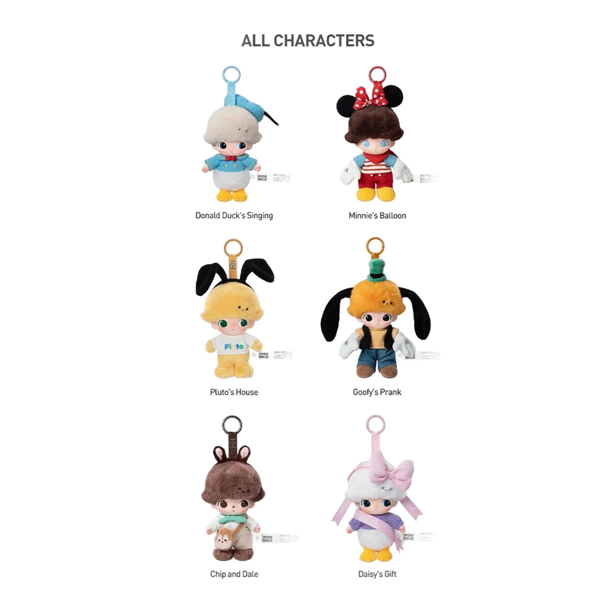 Labubu View of Pop Mart Labubu Dimoo World x Disney Series Vinyl Plush Keychain Sealed Case (Case of 6)